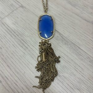 Kendra Scott Blue and Gold Tassel Necklace